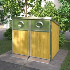 Kärlskåp i trä 2 x 370L