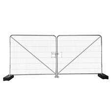 Fordonsgrind med hjul till byggstängsel