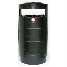 Papperskorg Tiffany 70L i svart plåt med-utan askkopp