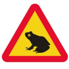 Varningsskylt - grodor