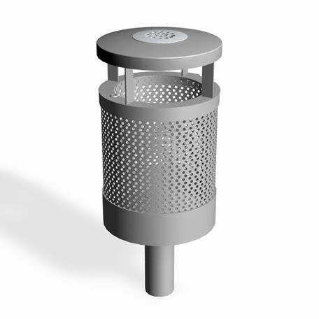 Papperskorg Vidar 55L m. askkopp för platsgjutning