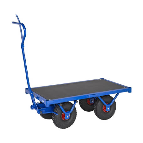 Flakvagn punkteringsfria däck