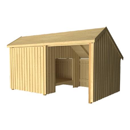 Shelter med uppehållsrum exkl. takpapp/aluminiumlister/H-stolpfötter