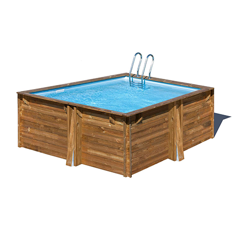 Square wood pool 305 x 305 x 119 cm - Model Carra