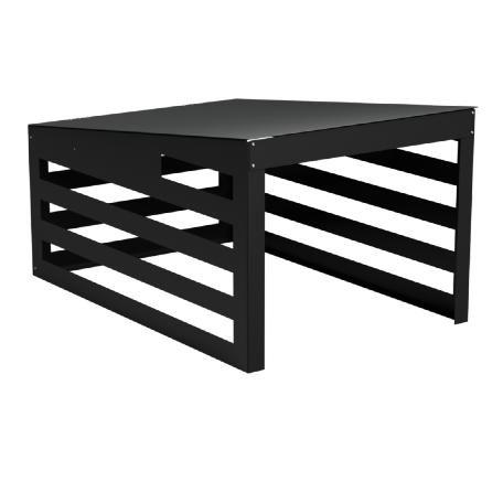 Plåtgarage för robotgräsklippare svart