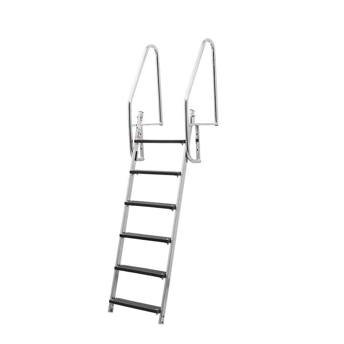 Bryggstege fällbar 6-steg, Rostfritt Syrafast stål