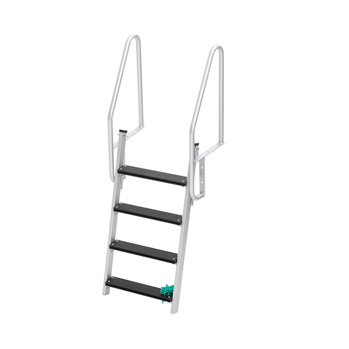Bryggstege med fällbara steg i Rostfritt Syrafast stål