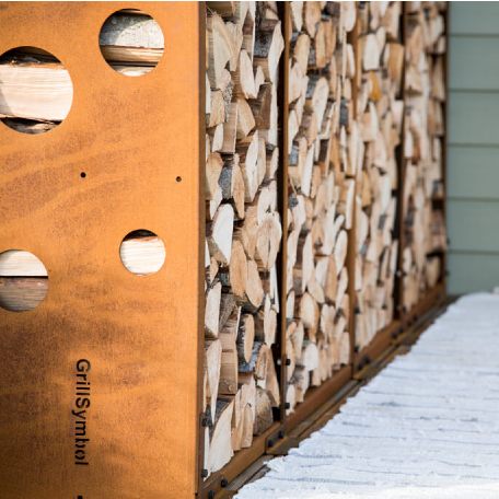 Eldstäder | Vedförvaring WoodStock Wall i Corten 