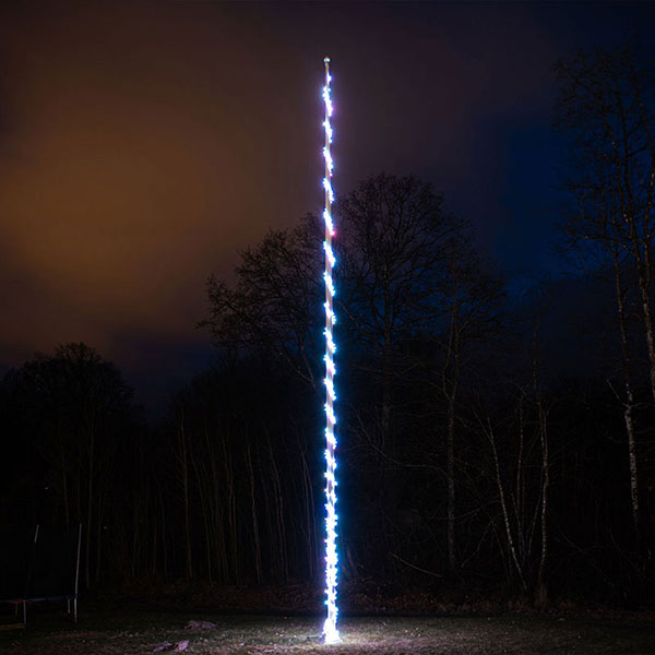 Flaggstångsbelysning | Flaggstångsslinga 20 m 400 LED i olika färger med fjärrkontroll