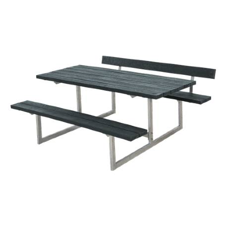 Picknickbord & Parkbord | Basic Picknickbord med 1 ryggstöd - underhållsfritt med brädor av återvunnen textil - plast