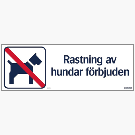 Skyltar | Rastning av hundar förbjudet - Skylt