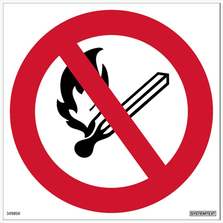 Skyltar | Rökning och öppen eld förbjuden - Skylt