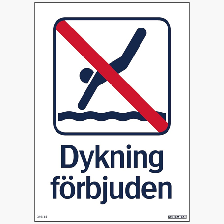 Skyltar | Dykning förbjuden - Skylt