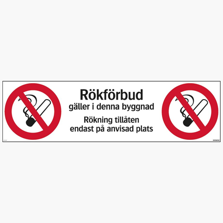 Skyltar | Rökförbud gäller i denna byggnad - Sylt