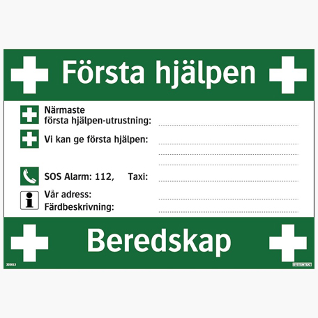 Skyltar | Första hjälpen, Beredskap - Skylt