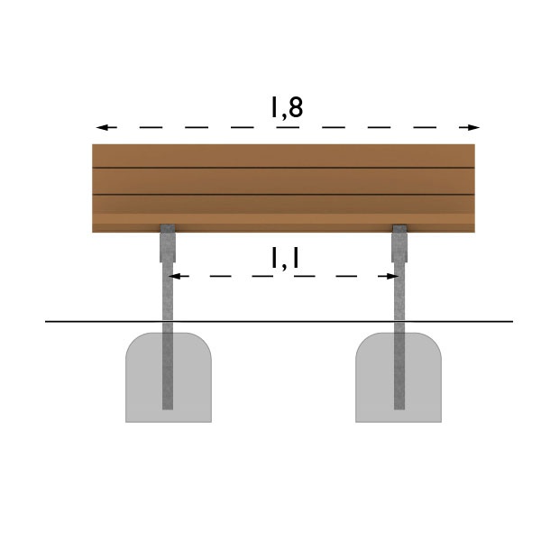 Parkbänkar | Soffa Djurgården Barkbrun-Galv