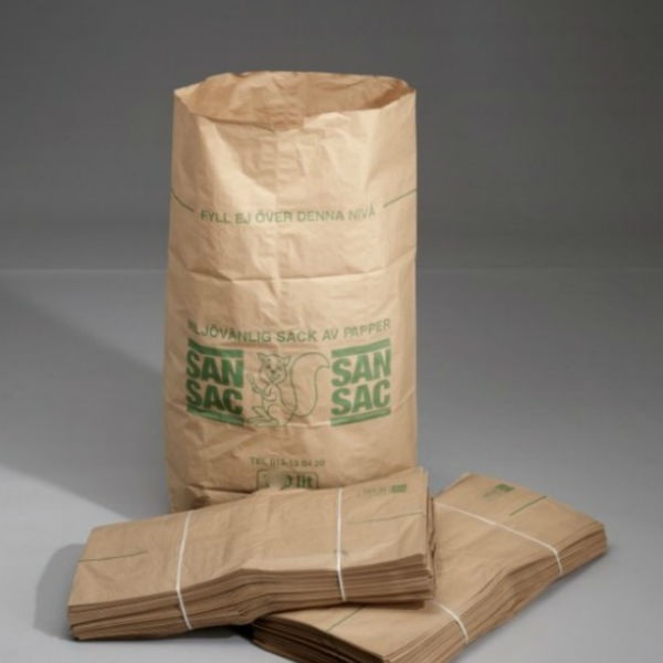 Sopsäckar & Soppåsar | Sopsäckar av våtstarkt kraftpapper tvåbladig 125L 50-pack