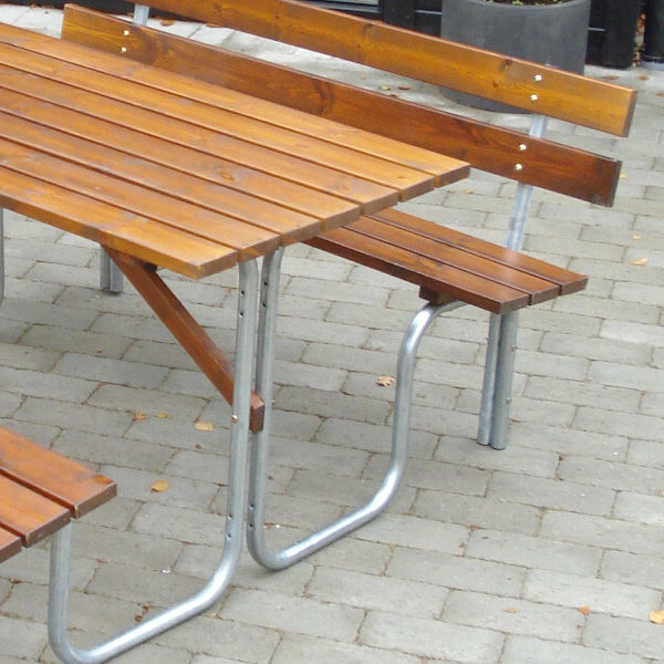 Picknickbord & Parkbord | Steel Picknickbord 150 cm 6 pers Brun