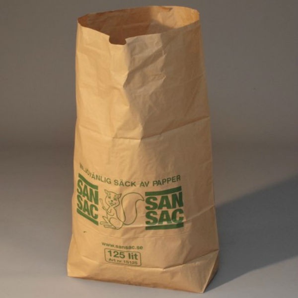 Sopsäckar & Soppåsar | Sopsäckar av våtstarkt kraftpapper enbladig 125L 1500 st