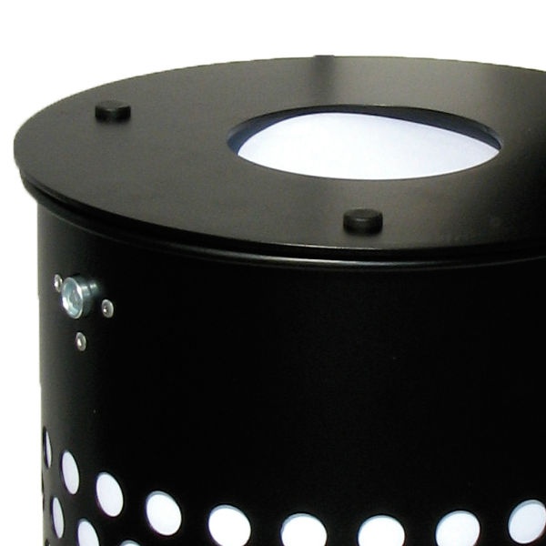 Papperskorgar | Cylinder 50L med dubbla lock-centrumstolpe, svart