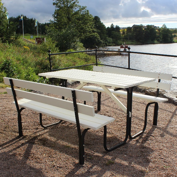 Picknickbord & Parkbord | Steel Picknickbord 150 cm 6 pers Vit