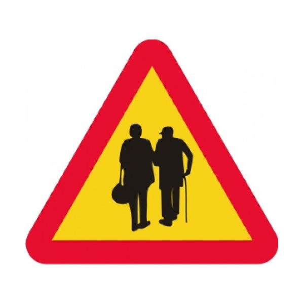 Varningsskyltar | Varningsskylt - äldre par
