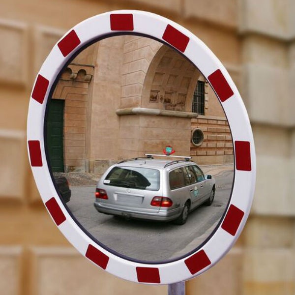 Trafikspeglar | Rund trafikspegel 60 cm i polykarbonat med reflexer (vandalresistent)