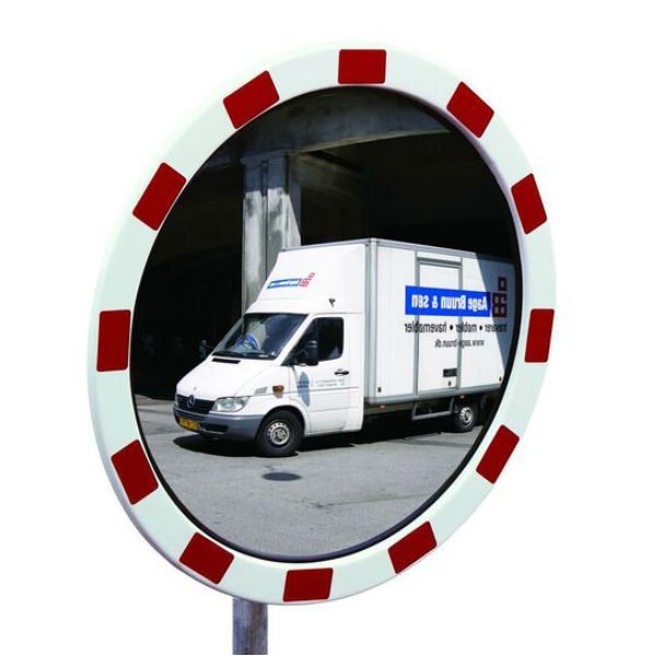 Trafikspeglar | Rund trafikspegel 60 cm i polykarbonat med reflexer (vandalresistent)