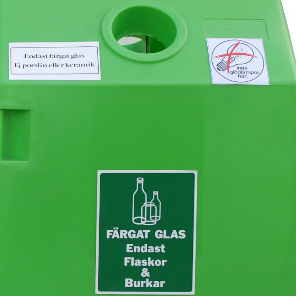 Avfallsskåp | Behållare för glasåtervinning 0,8 m3 färgat glas
