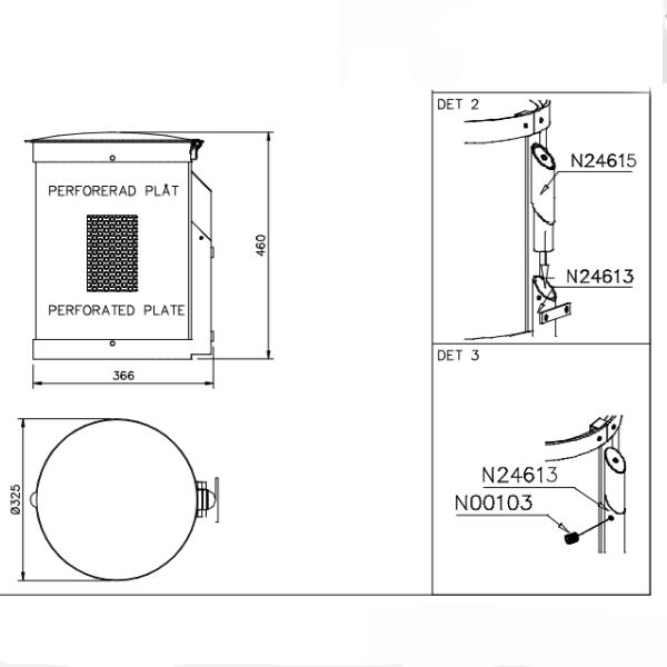 Papperskorgar | Papperskorg Ruben 35L för väggmontage