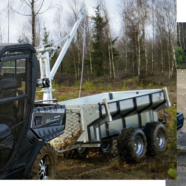 ATV Vagnar & Tillbehör | Kombivagn med flak och kran 3500
