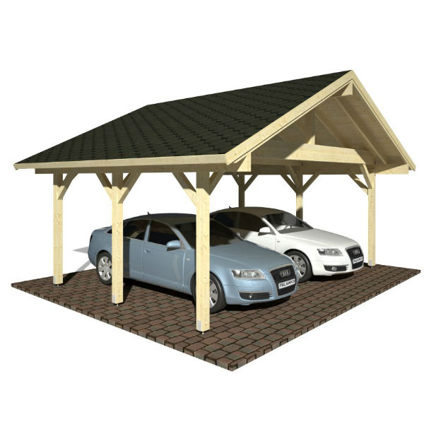 Carportar | Carport med sadeltak 20,6 m2