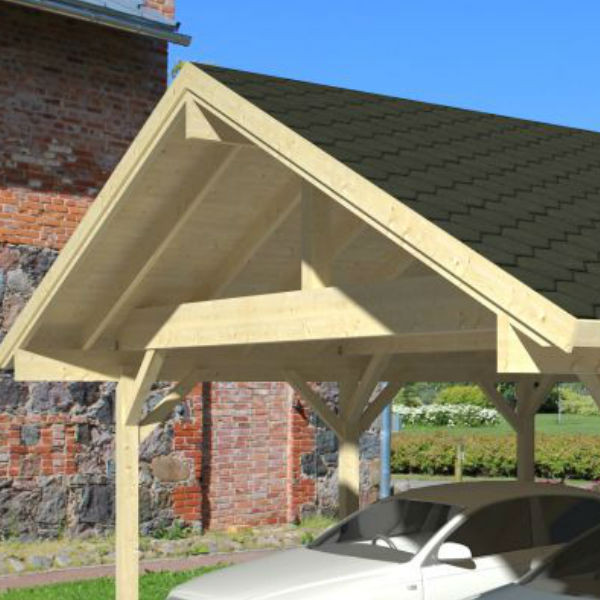 Carportar | Carport med sadeltak 20,6 m2