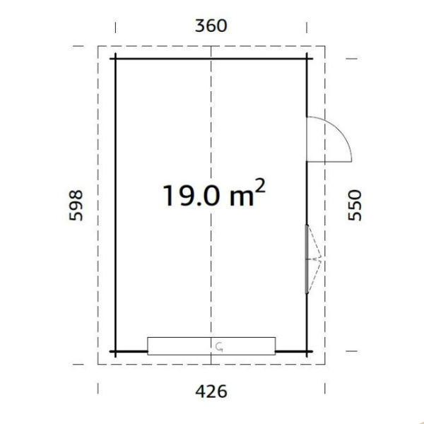 Garage & Utehus | Garage 19 m2 med sektionsdörr