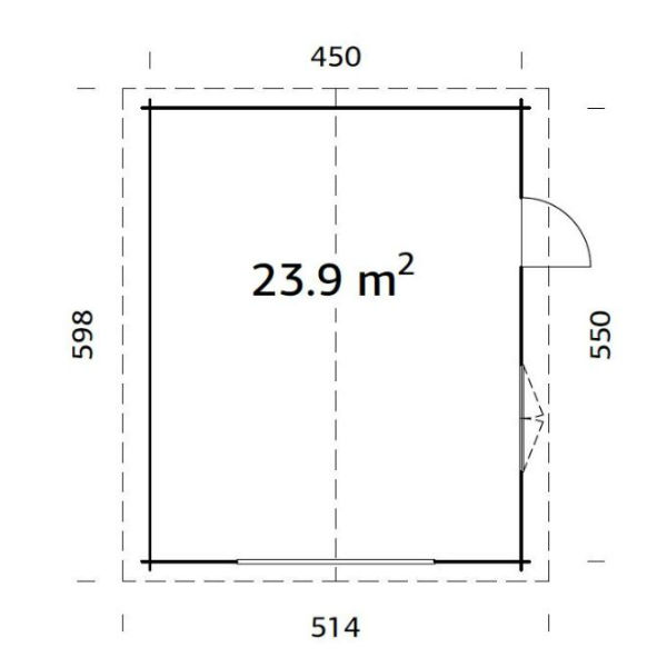 Garage & Utehus | Garage 23,9 m2 utan port