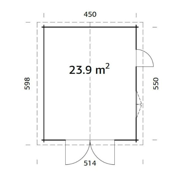 Garage & Utehus | Garage 23,9 m2 med portar av trä