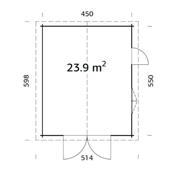 Garage & Utehus | Garage 23,9 m2 med portar av trä