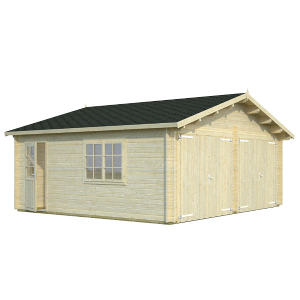 Garage & Utehus | Dubbelgarage 28,4 m2 med portar av trä
