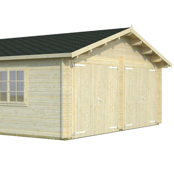 Garage & Utehus | Dubbelgarage 28,4 m2 med portar av trä