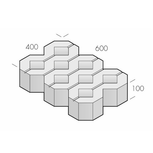 Trädgårdsplattor | Gräsarmering Hansa 400x600x100