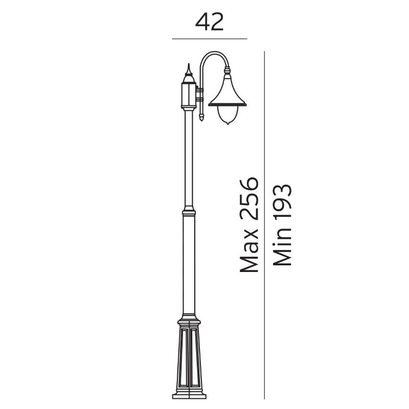 Belysningsstolpar | Belysningsstolpe Firenze, inkl 1 armatur - 2,56-1,93 m