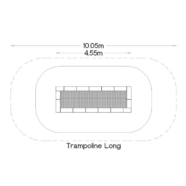 Studsmattor | Avlång Trampolin 1x4m