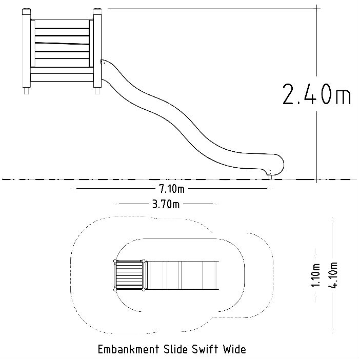 Rutschkanor | Släntrutsch Swift Bred 1,5 - 2,4 m