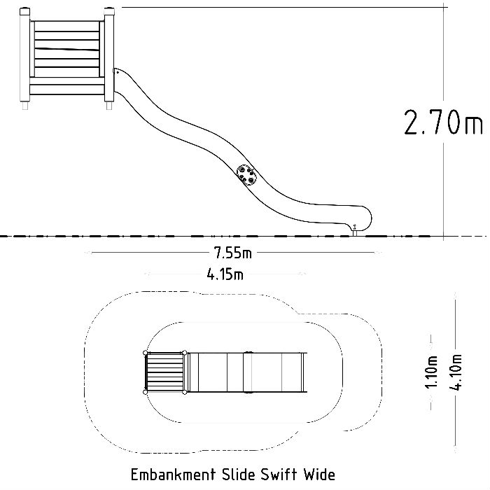 Rutschkanor | Släntrutsch Swift Bred 1,5 - 2,4 m