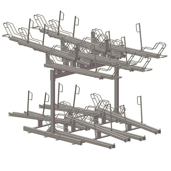 Tvåvånings Cykelställ | Dubbelsidigt 2-vånings cykelställ Tornet Solid med utdragbar skena