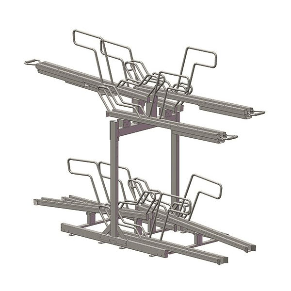 Tvåvånings Cykelställ | Dubbelsidigt 2-vånings cykelställ Tornet Basic med Bygel