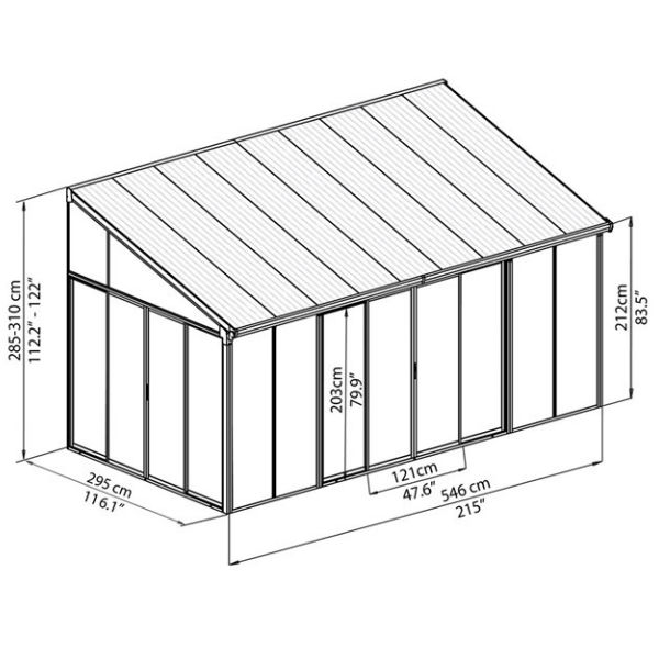 Uterum & Terrasstak  | Uterum SanRemo 3 x 5,46 m, grå