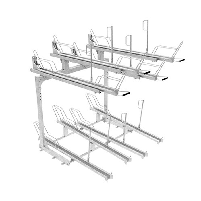 Tvåvånings Cykelställ | 2-vånings cykelställ Tornet Solid med utdragbar skena