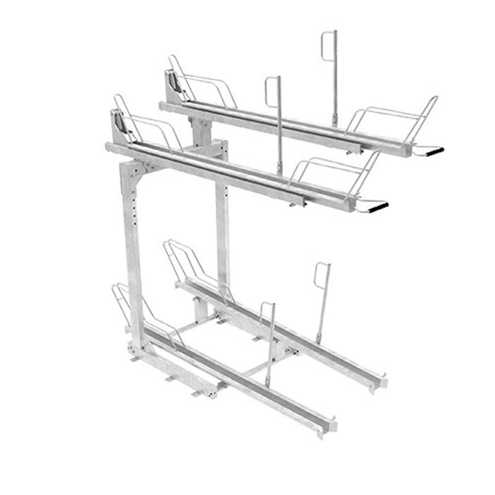 Tvåvånings Cykelställ | 2-vånings cykelställ Tornet Solid med utdragbar skena
