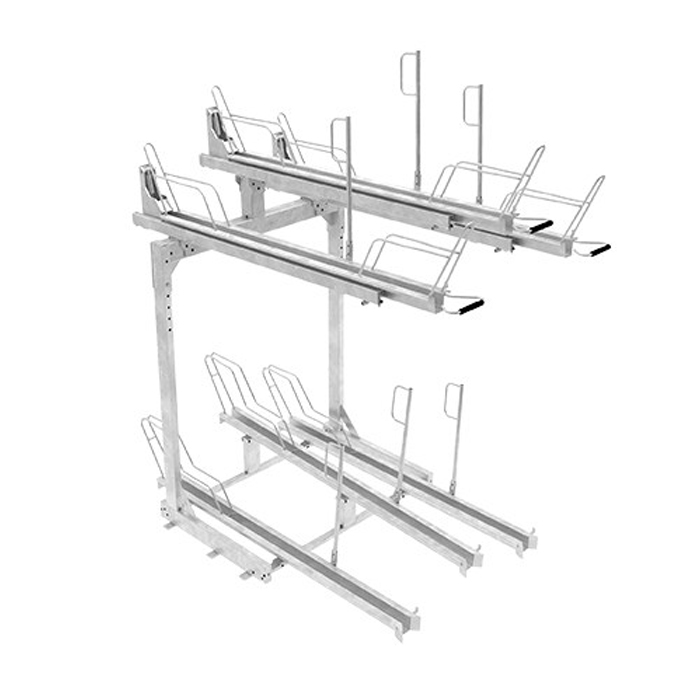 Tvåvånings Cykelställ | 2-vånings cykelställ Tornet Solid med utdragbar skena